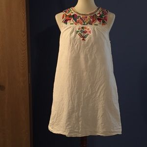 Madewell multicolored embroidered white dress